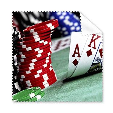 Imagem de Pano de limpeza com fichas de foto para jogos de pôquer, 5 peças