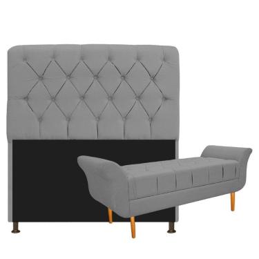 Imagem de Cabeceira Lady E Recamier Ari 195 Cm King Size Corano Cinza