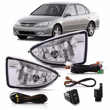 Imagem de Kit Farol De Milha Neblina Honda Civic 2004 2005 2006 - Interruptor 