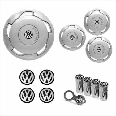 Imagem de Jogo Calota Aro 13 Orbital Volkswagen + Emblema Resinado + Tampa Ventil Antifurto