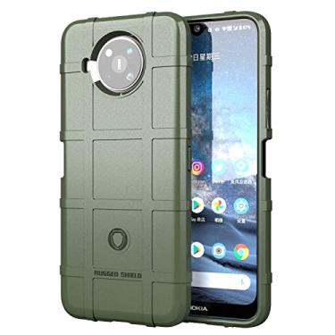 Imagem de Capas de telefone Capa de silicone à prova de choque à prova de choque de silicone Nokia 8,3 5G / 8V 5G UW, Tampa do protetor com forro fosco Capa protetora da capa (Color : Army Green)