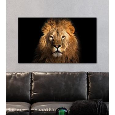 Imagem de Tela Quadro Leão Decoração Para Sala Quarto Escritório Consultório 100x60cm