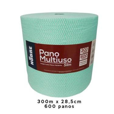 Imagem de Pano multiuso SLIM 28cm x 300m picotado NOBRE verde