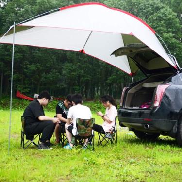 Imagem de Awning Sun Shelter Trailer Tent, Outdoor Portable Waterproof Camping Car Tail Tent Auto Canopy Camper Trailer Tent Carport Tent for SUV, MPV, Hatchback, Minivan, Sedan Camping Tents And Accessories