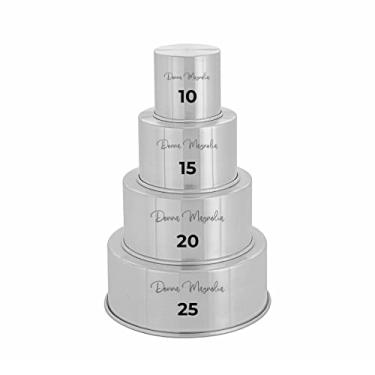 Jogo 3 Formas de Bolo Redondas Alta Confeiteiro Alumínio 24, 27 e