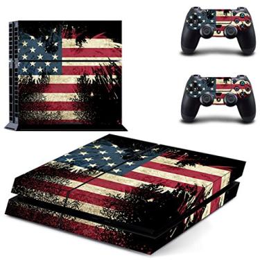 Imagem de UUShop – Capa adesiva de vinil com a bandeira dos EUA para Sony PlayStation 4 PS4