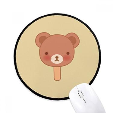 Imagem de DIYthinker Mouse pad de urso de desenho animado picolés tapete redondo para computador