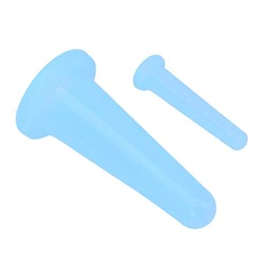 Imagem de Copos de Massagem a VáCuo Facial, 2 PCS Conjunto de Ventosa de Silicone para Casa (Azul)