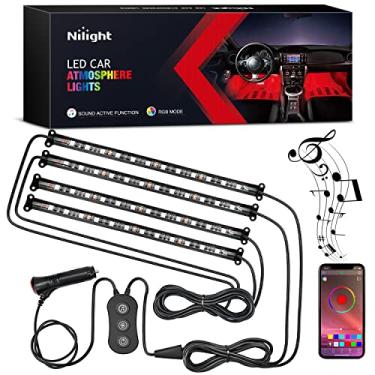 Imagem de Nilight Luzes interiores de carro com controle de aplicativo, 16 milhões de cores RGB com modo de sincronização de música e várias opções de cena para carros, caminhões, SUVs