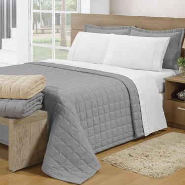 Imagem de Cobre Leito King Soft 3 Peças Cinza