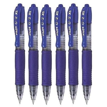 Imagem de Pilot G2 Pixie Blue Pilot G2 Pixie Caneta esferográfica 0,7 mm Ponta de ponta 0,39 mm Largura da linha Mini tinta gel retrátil 207 (pacote com 6)