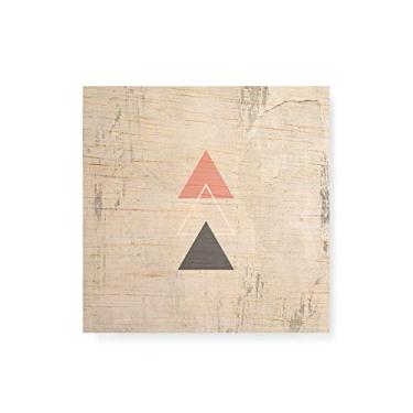 Imagem de Arte Maníacos Quadro decorativo com moldura caixa branca em Madeira - Escandinavo Triângulos - 30x30cm