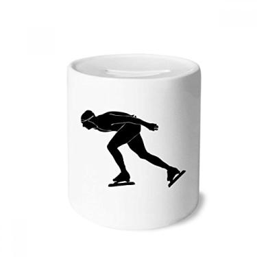 Imagem de DIYthinker Caixa de dinheiro preta para patinação no inverno caixa de cerâmica porta-moedas presente de cofrinho