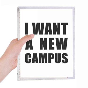 Imagem de Caderno I Want A New Campus com folhas soltas e diário recarregável, papelaria