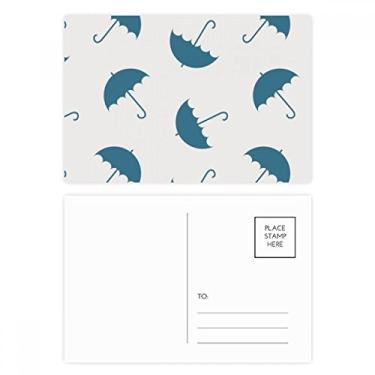 Imagem de Blue Umbrella – Conjunto de cartões postais para clima chuva, nuvem, cartão de agradecimento