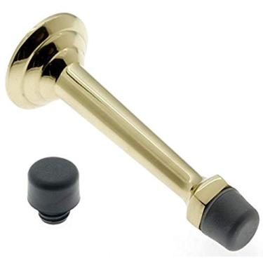 Imagem de IDHBA idh by St. Simons 13013-003 parada de porta de rodapé de qualidade premium sólida e elegante, 9,5 cm, latão polido