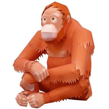 Imagem de Quebra Cabeça 3D Animal Safari Orangotango Colagem Papercraft HAS BRASIL