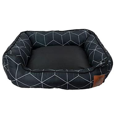 Imagem de Cama para Cachorro Mabuu Pet - Linhas Geométricas Preta - M