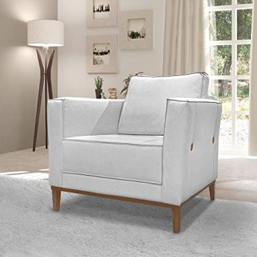 Imagem de Poltrona Estofada Decorativa Sala Quarto Escritório Leitura Prime (LINHO GRIGIO)