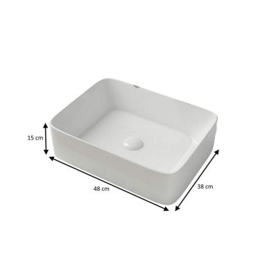 Imagem de Kit Cuba Pia Louça Cerâmica Banheiro Torn Mono E Válv S18