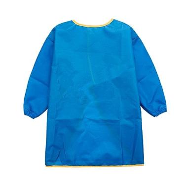 Imagem de Macacão de arte infantil, capa de chuva de manga comprida para avental infantil, suprimentos de pintura, mangas compridas, aveia de chuva, Azul, 2-3 Years