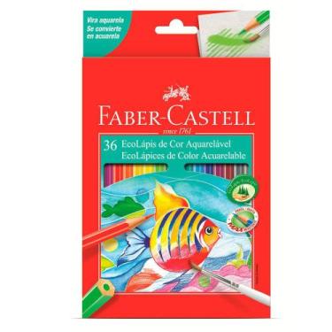 Imagem de Ecolápis De Cor Aquarelável Faber-Castell - Estojo Com 36 Cores - Ref