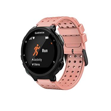 Imagem de Pulseira de Relógio Rosa Garmin - Silicone Macio - Compatível com Forerunner 220/230/235/620/630/735XT/235lite, Approach S20/S5/S6 - 22mm - 126mm + 90mm (Comprimento) e 22mm (Largura)
