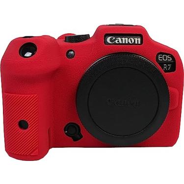 Imagem de Capa R7, BMAOLLONGB Capa de silicone macio de borracha ultrafina e leve para Canon Eos R7 (vermelha)
