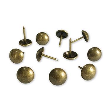 Imagem de 500 peças muito: D11 mm x C 17 mm latão (ouro antigo) tachas de estofamento de sofá móveis de madeira tachas decorativas unhas de polegar casa DIY estofados unhas cabeças (latão (ouro velho))
