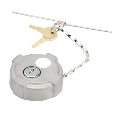 Imagem de Tampa de combustível diesel de bloqueio de 6,5 cm com anel de vedação de borracha corrente de segurança e 2 chaves compatíveis com semi-caminhões MD 650 750 Reefer Trailer FTA-C02 FTA-N-04 FTA-N6-16