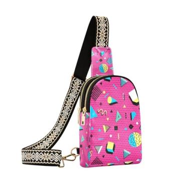 Imagem de NCRJCZQL Bolsa tiracolo feminina de couro, bolsa de ombro, pochete pequena para caminhadas, viagens, Anos 80, 90, One Size