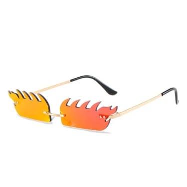 Imagem de Óculos de sol hip-hop sem moldura feminino masculino óculos de festa rave ao ar livre uv, 5, tamanho único