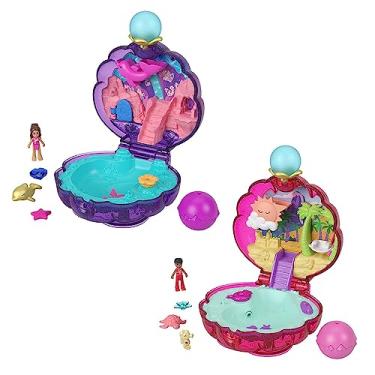 Imagem de Polly Pocket, Estojo de Concha Bahía Mágica, Conjunto de Brinquedo com Microboneca, Acessórios e Recursos Aquáticos, Para Crianças a Partir de 4 Anos (Não é Possível Escolher o Modelo)