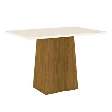 Imagem de Mesa de Jantar Elisa 120 cm Tampo Reto Nature Off White – Henn