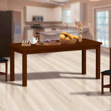Imagem de Mesa De Jantar Retangular Para 8 Lugares Madeira Maciça Safira Castanho Shop JM