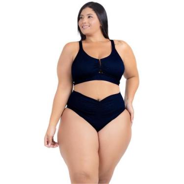 Imagem de Biquini Plus Size Feminino Moda Praia Decote Em U Dourado - Hype Modas