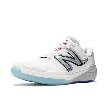 Imagem de New Balance Tênis masculino FuelCell 996 V4 Hard Court, Branco/cinza/Team Royal, 41