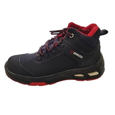 Imagem de Bota Botinha de Cadarço Detroit Bracol com Bico Plástico - CA 48397 (Preto/Vermelho, 38)