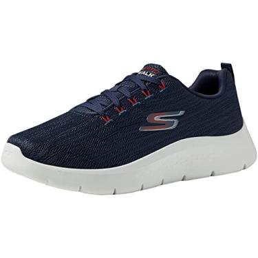 Imagem de Skechers Tênis masculino Gowalk Flex-Atlético de caminhada com espuma resfriada a ar, Azul-marinho/vermelho 2, 9.5