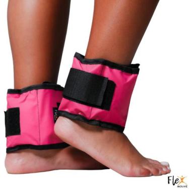 Imagem de Caneleira De Peso 1kg Par Rosa Tornozeleira Peso Treino Exercício Exer