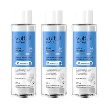 Imagem de Kit 3 Água Micelar Demaquilante Facial Vult Facial 10 em 1 200ml