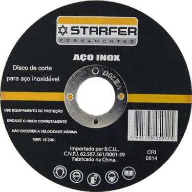 Imagem de Disco de Corte Aço Inox (4.1/2) - 115 X 1,0 X 22,2 MM - Starfer