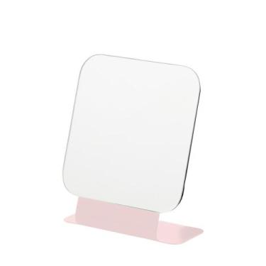 Imagem de Espelho com Base em Metal Rosa 13.5x16x5.5Cm - Mai Home