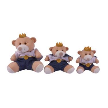 Imagem de Trio Urso Principe Para Nicho de Luxo 15 cm 20 cm 25 cm - Pandora Baby