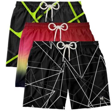 Imagem de Bermuda Masculina de Praia Estampada Surf Boardshort Verão Moda Casual