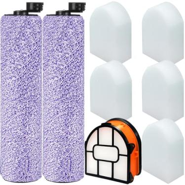 Imagem de Pacote com 8 rolos de escova e filtro de substituição WDB1F2 para aspirador de pó Shark WD101 WD201 WD100 WD200 AW201 WD200C WD201C WD101C HydroVac XL 3 em 1, compare as peças WDB1, WDB2, WDFF1, WDFF1, WDFF1. FF2, WDBB 1F2