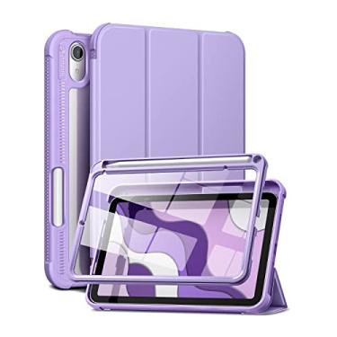 Imagem de Capa para iPad Mini 7 (A17 Pro) 2024 e iPad Mini 6 2021, [protetor de tela embutido] [hibernar/despertar automático] [suporte de lápis] iPad Mini 6ª geração 21.1 cm capa flip de couro macio com