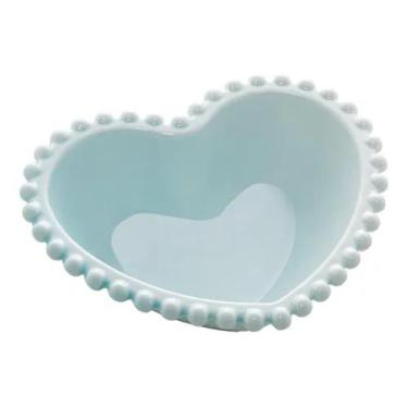 Imagem de Saladeira Porcelana Coração Beads Azul 18x15x5 cm - Wolff