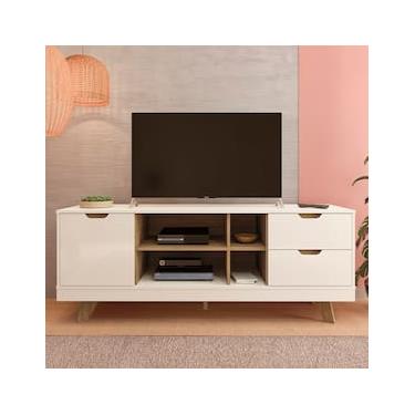 Imagem de Rack Michigan Artely com 2 gavetas e 4 nichos para TVs de até 65 polegadas