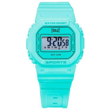 Imagem de Relógio Pulso Masculino Feminino Everlast Digital Esporte, Azul Turque